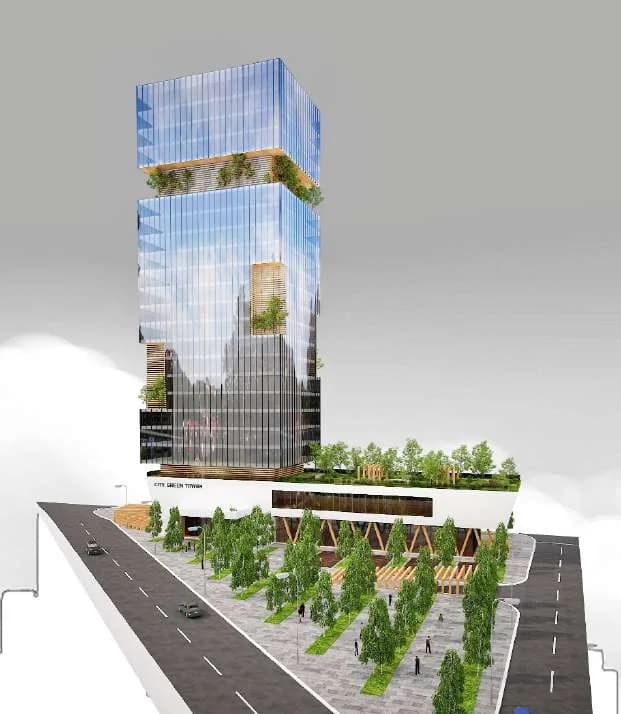 Pogled iz nivoa ulice na City Green Tower