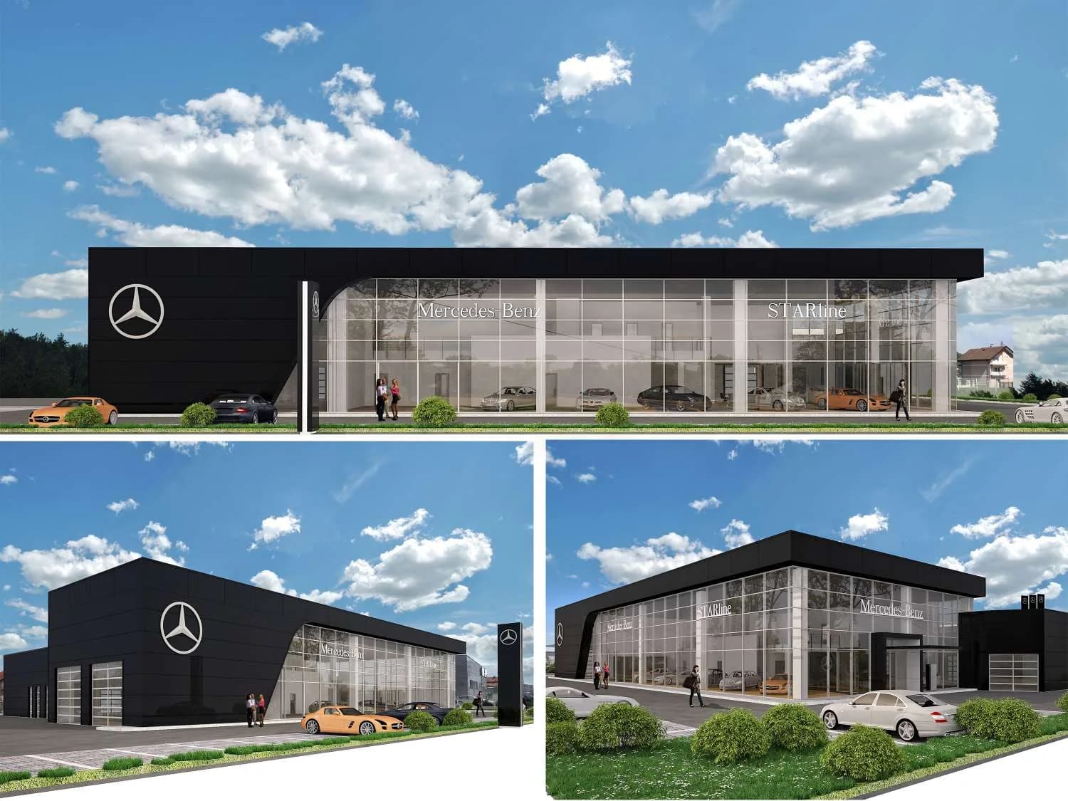 Render poslovnog objekta Mercedes-Benz Starline
